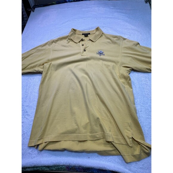 FABULOUS NIKE GOLF NIKE TOUR POLO SHIRT SIZE M Yellow GOLF SHIRT Blue Logo - Picture 2 of 8